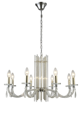 Люстры подвесные — Подвесная люстра Crystal Lux AURELIO SP8 GOLD+CHROME/TRANSPARENT купить в 