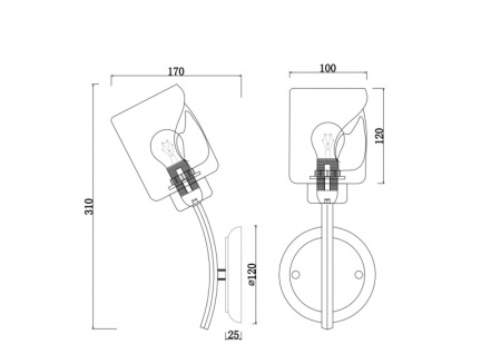 Настенные бра — Бра Freya FR5095WL-01G купить в 