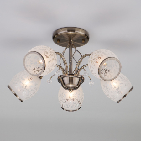 Люстры на штанге — Люстра на штанге Eurosvet 30026/5 античная бронза купить в 