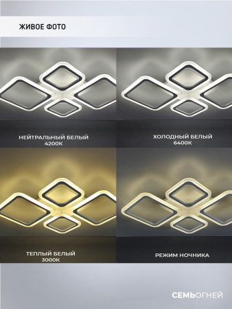 Потолочные люстры — Потолочная светодиодная люстра Seven Fires Makena SF5009/5C-WT-RGB купить в 