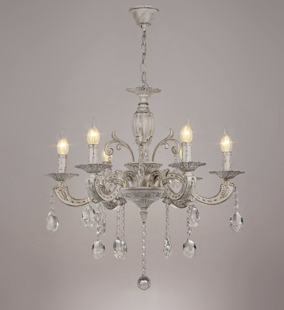 Люстры подвесные — 02524/6 белый с патиной золото купить в 