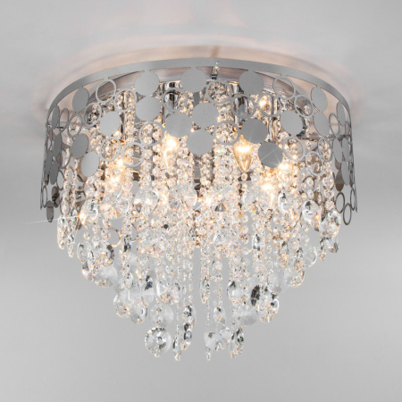 Люстры каскадные — Каскадная люстра Eurosvet 10123/8 хром/прозрачный хрусталь Strotskis Smart (10114/8) купить в 