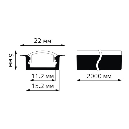 Профили для светодиодных лент — Профиль Gauss BT414 купить в  Профили для светодиодных лент — Профиль Gauss BT414 купить в