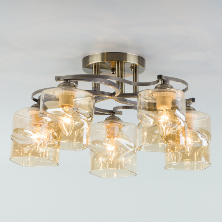 Люстры на штанге — Люстра на штанге Eurosvet 30158/5 античная бронза купить в 