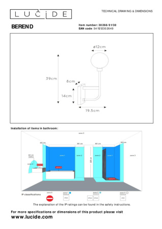 Настенные бра — Бра LUCIDE 30266/01/30 купить в 