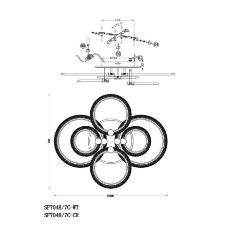 Потолочные люстры — Потолочная люстра Seven Fires Matera SF7048/7C-WT купить в 