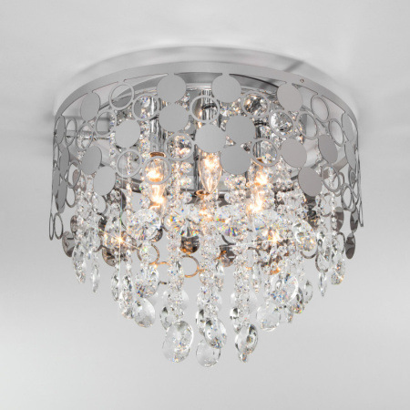 Люстры каскадные — Каскадная люстра Eurosvet 10123/6 хром/прозрачный хрусталь Strotskis Smart (10114/6) купить в 