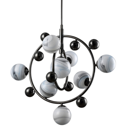 Люстры подвесные — Подвесная люстра Crystal Lux SALVADORE SP8V BLACK CHROMIUM купить в 