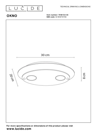 Накладные светильники — Накладной светильник LUCIDE 79181/02/30 купить в 
