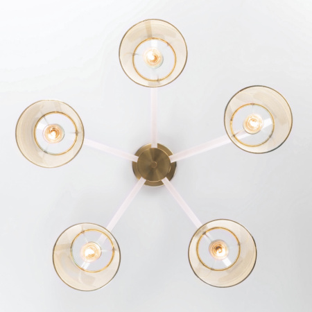 Люстры на штанге — Люстра на штанге Eurosvet 60082/5 золотая бронза купить в 