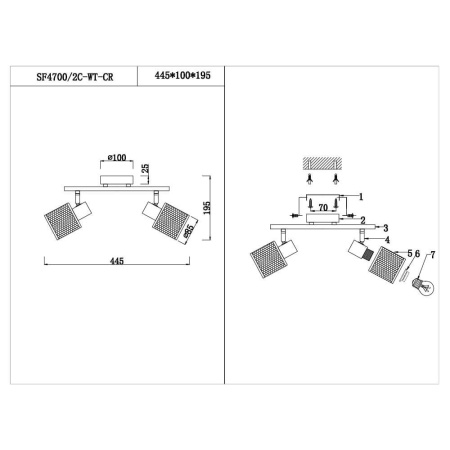 Споты — Спот Seven Fires Nancy SF4700/2C-WT-CR купить в  Споты — Спот Seven Fires Nancy SF4700/2C-WT-CR купить в