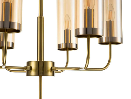 Люстры на штанге — Подвесная люстра Indigo Balletto 13014/6R Brass V000252 купить в  Люстры на штанге — Подвесная люстра Indigo Balletto 13014/6R Brass V000252 купить в
