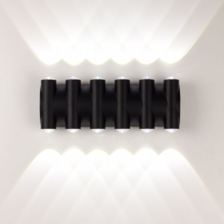 Уличные настенные светильники — Светильник настенный AM Group AM359-12X1W BK 4000K купить в 