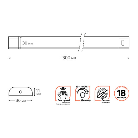Мебельные светильники — Мебельный светильник Gauss 9025531206 купить в 