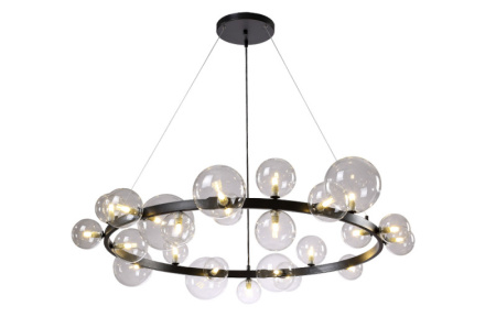 Люстры подвесные — Подвесная люстра Crystal Lux AGATA SP24 V2 BLACK/TRANSPARENTE купить в 