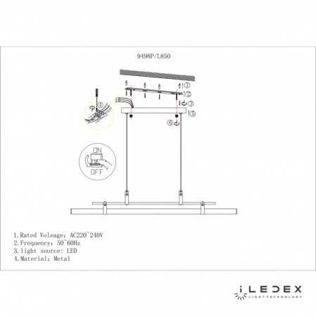 Подвесные светильники — Подвесной светильник iLedex 9498P-32W-3000K BK-BR-WH купить в  Подвесные светильники — Подвесной светильник iLedex 9498P-32W-3000K BK-BR-WH купить в