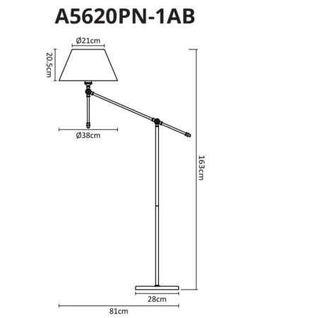 Торшеры и напольные светильники — Торшер ARTE Lamp A5620PN-1AB купить в  Торшеры и напольные светильники — Торшер ARTE Lamp A5620PN-1AB купить в