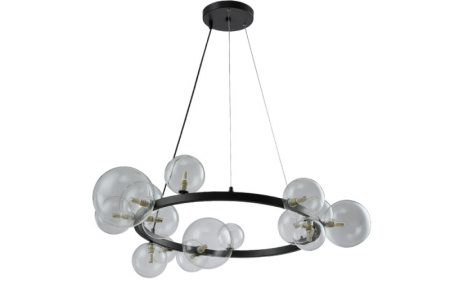 Подвесные светильники — Подвесной светильник Crystal Lux AGATA SP15 BLACK/TRANSPARENTE купить в 