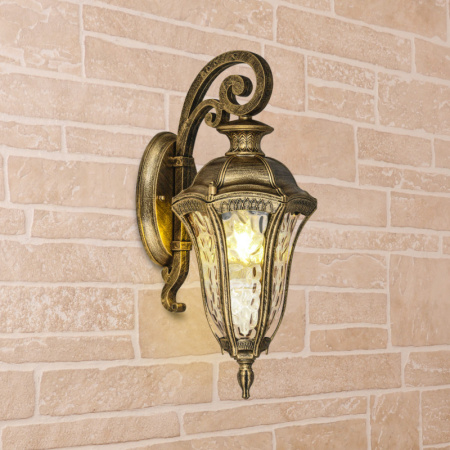 Уличные настенные светильники — Светильник настенный Elektrostandard Draco D черное золото (GL 1010D) купить в 