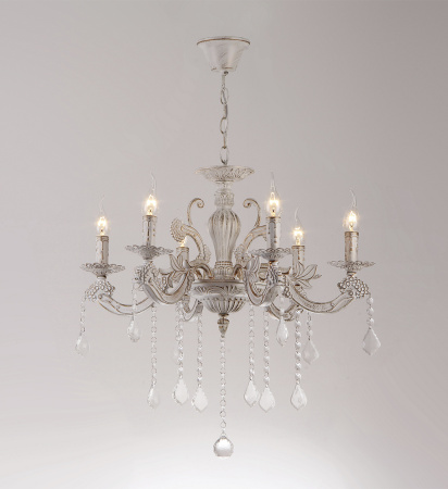 Люстры подвесные — 2889/6 белый с патиной золото купить в 