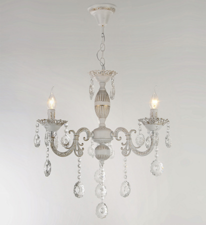 Люстры подвесные — 2947/3 белый с патиной хром купить в 