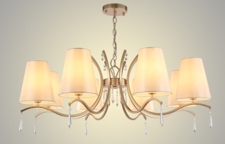 Люстры подвесные — Подвесная люстра Crystal Lux RENATA SP8 GOLD купить в 