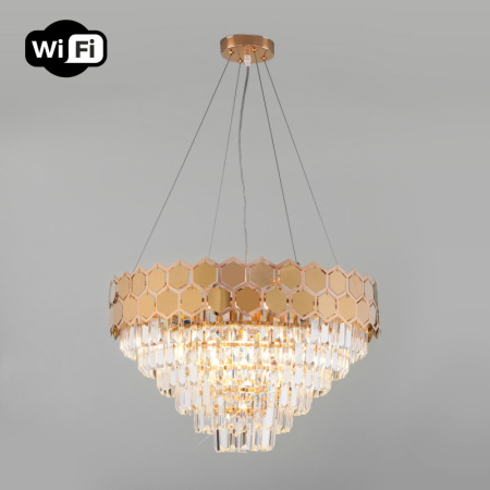 Люстры каскадные — Каскадная люстра Eurosvet 10124/8 золото/прозрачный хрусталь Strotskis Smart (10113/8) купить в  Люстры каскадные — Каскадная люстра Eurosvet 10124/8 золото/прозрачный хрусталь Strotskis Smart (10113/8) купить в