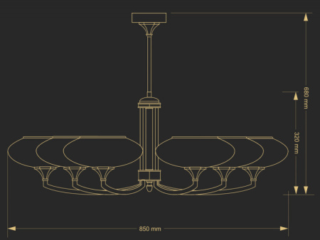 Люстры на штанге — Люстра на штанге Kutek DEC-ZW-6(P) купить в 