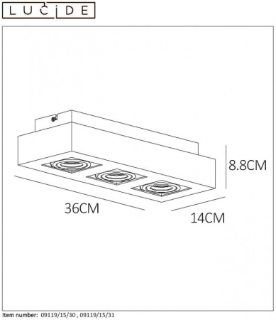 Накладные точечные светильники — Накладной светильник LUCIDE 09119/15/30 купить в 