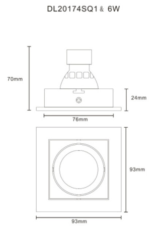 Встраиваемые точечные светильники — Встраиваемый светильник Donolux DL20174SQ1W купить в 