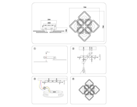 Люстры накладные — Накладная люстра Ambrella Light FA1737 купить в  Люстры накладные — Накладная люстра Ambrella Light FA1737 купить в