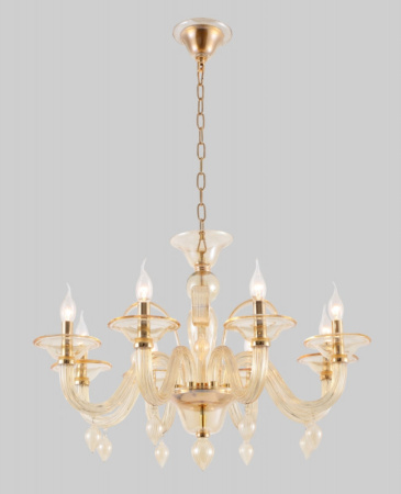 Люстры подвесные — Подвесная люстра Crystal Lux CAETANO SP-PL8 AMBER купить в 