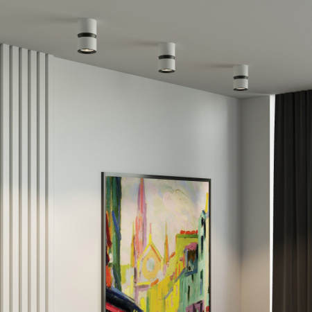 Накладные точечные светильники — Накладной светильник Elektrostandard 25049/LED 12W 4000К белый/чёрный купить в 