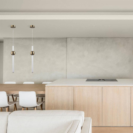 Подвесные светильники — Подвесной светодиодный светильник Lumien Hall Greniya LH8023/1PB-GD-WT купить в 