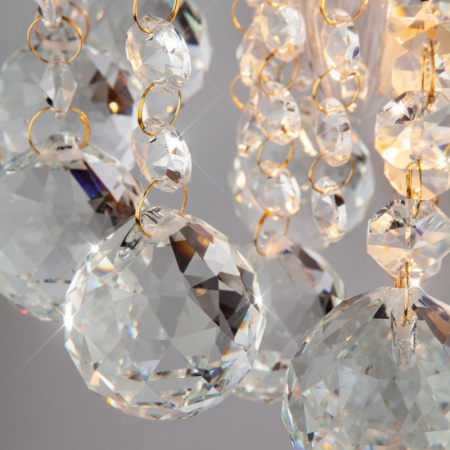 Настенные бра — Бра Eurosvet 3299/2 белый с золотом/прозрачный хрусталь Strotskis купить в 