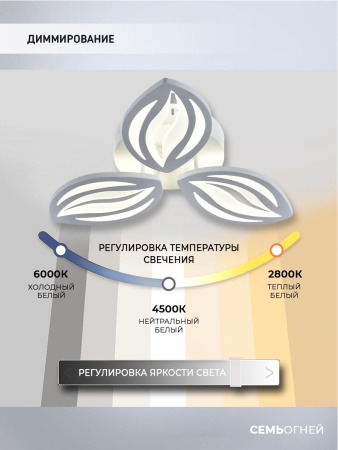 Потолочные люстры — Потолочная светодиодная люстра Seven Fires Arain SF5044/3C-WT купить в  Потолочные люстры — Потолочная светодиодная люстра Seven Fires Arain SF5044/3C-WT купить в