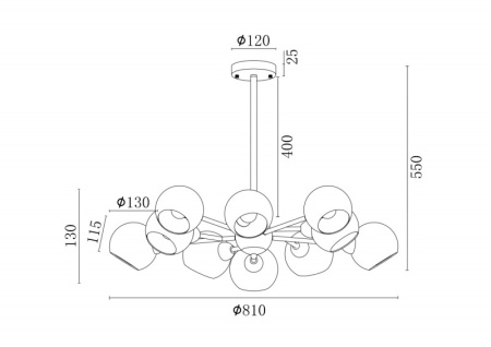 Люстры на штанге — Люстра на штанге Freya FR5121PL-10G купить в 