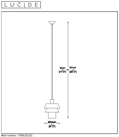 Подвесные светильники — Подвесной светильник LUCIDE 70481/01/31 купить в 