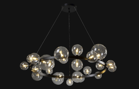 Люстры подвесные — Подвесная люстра Crystal Lux AGATA SP24 V2 BLACK/TRANSPARENTE купить в 