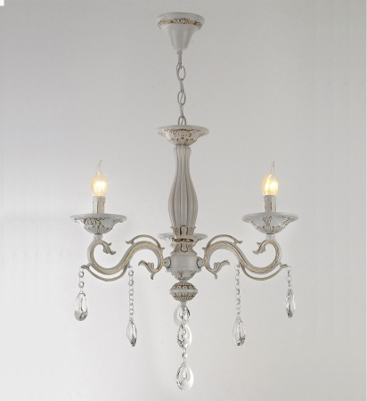 Люстры подвесные — 02929/3 белый с патиной золото купить в 