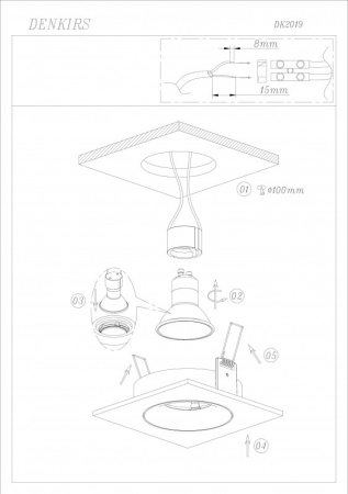 Встраиваемые точечные светильники — Встраиваемый светильник Denkirs DK2019-WH купить в 