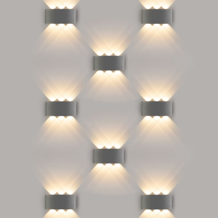 Уличные настенные светильники — Светильник настенный Elektrostandard 1551 TECHNO LED TWINKY TRIO серый купить в 