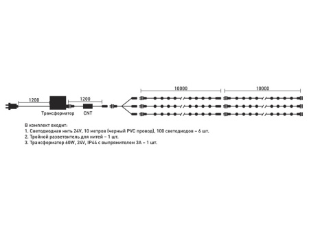 LED гирлянды на деревья — LED гирлянда на деревья Laitcom KDD600-11-1G купить в 
