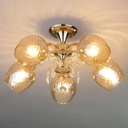 Люстры на штанге — Люстра на штанге Eurosvet 30120/5 золото купить в 