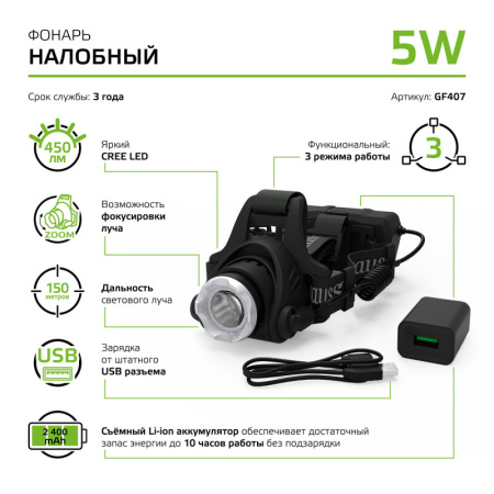 Фонари — Фонарь Gauss GF407 купить в 
