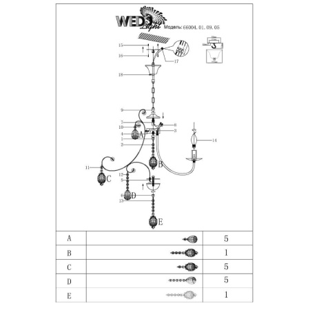 Люстры подвесные — Подвесная люстра Seven Fires Purnama 66004.01.09.05 купить в 