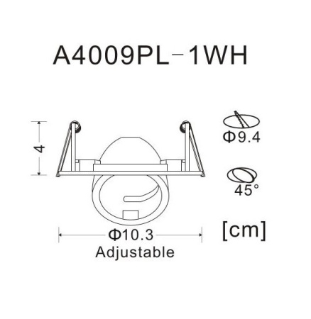 Встраиваемые точечные светильники — Встраиваемый светильник ARTE Lamp A4009PL-1WH купить в 