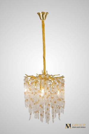 Люстры подвесные — Подвесная люстра AM Group DIAMAND D400 Gold купить в 