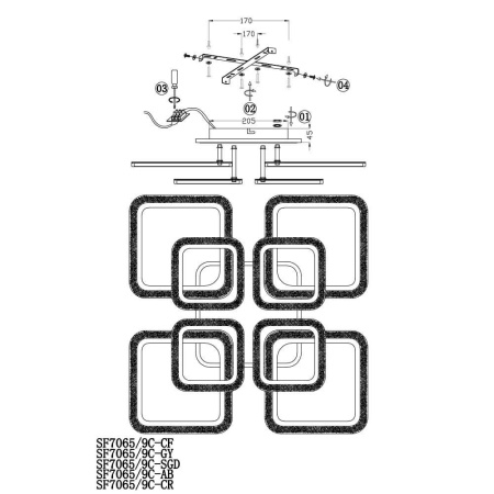 Потолочные люстры — Потолочная люстра Seven Fires Vegejr SF7065/9C-GY-BL купить в 