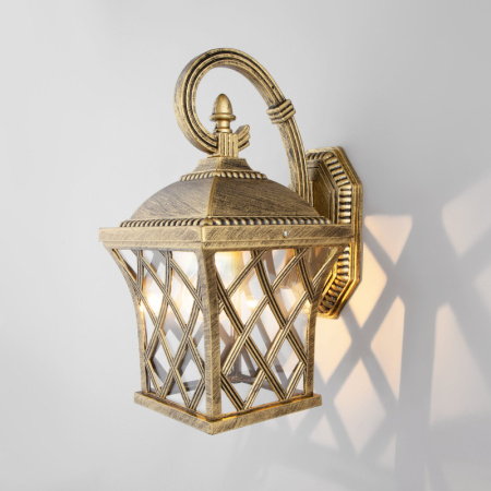 Уличные настенные светильники — Светильник настенный Elektrostandard Cassiopeya D черное золото купить в 